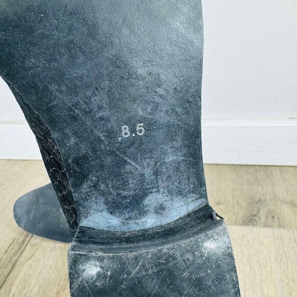 Jeffrey Campbell Black Suede Reptile Print Womens Loafers Size 8.5 - Picture 3 of 10